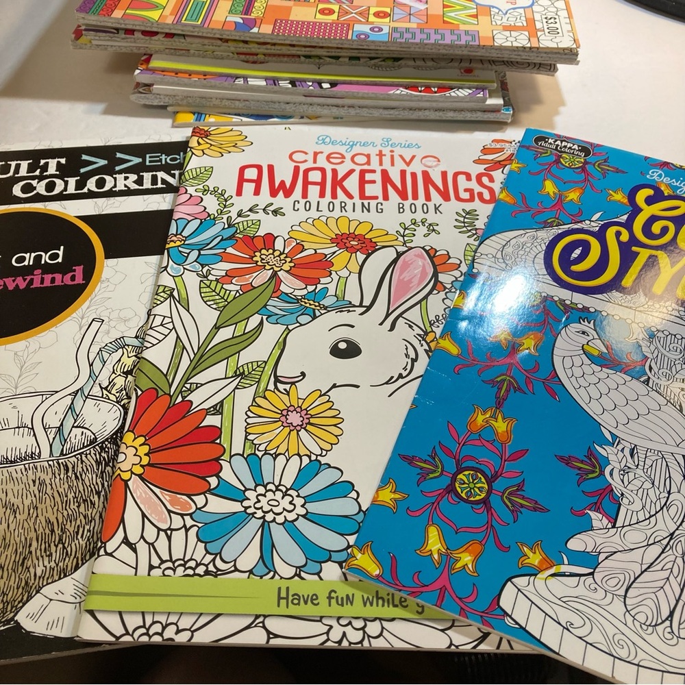 Adult Coloring Book Lot of 3 - Animals Botanical